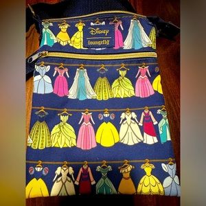 Disney Loungefly Crossbody Zip Bag with Princess Dresses
